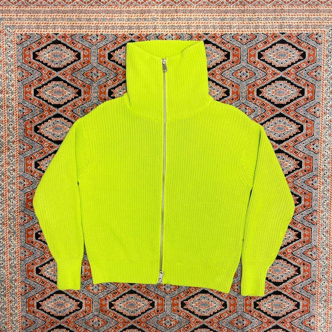 자라 라임 니트 투웨이 집업 남성XS 상품이미지1