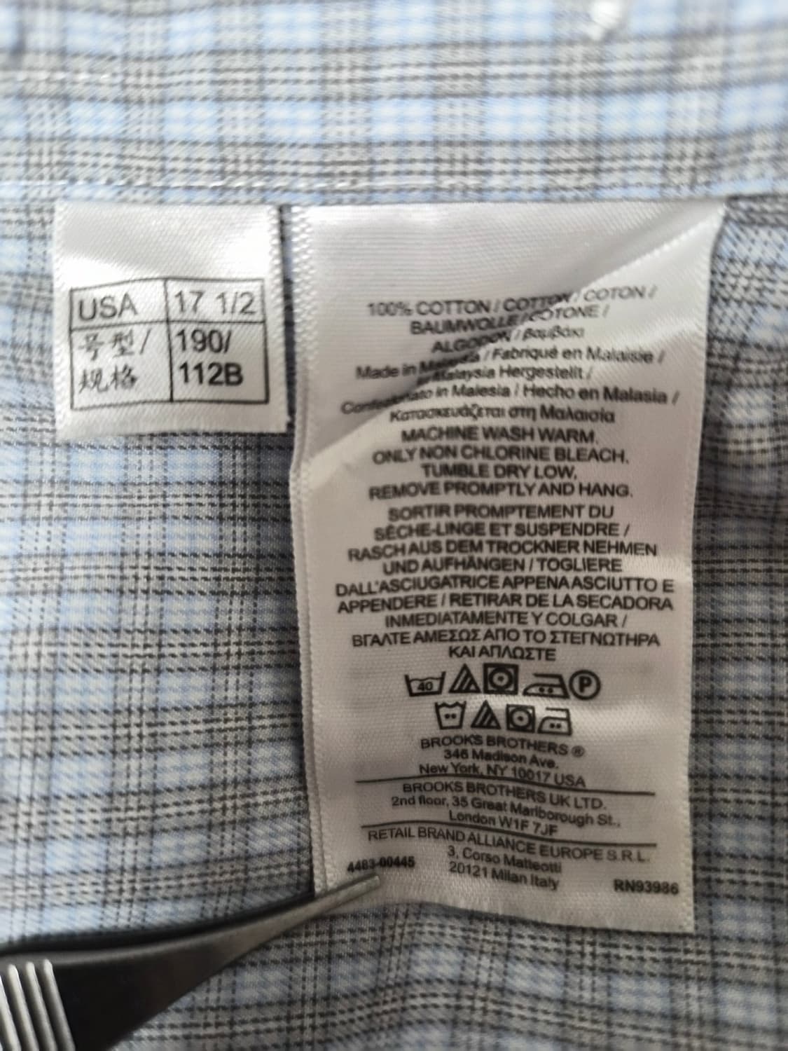 브룩스브라더스 체크 셔츠 2XL사이즈 - S315 상품이미지5
