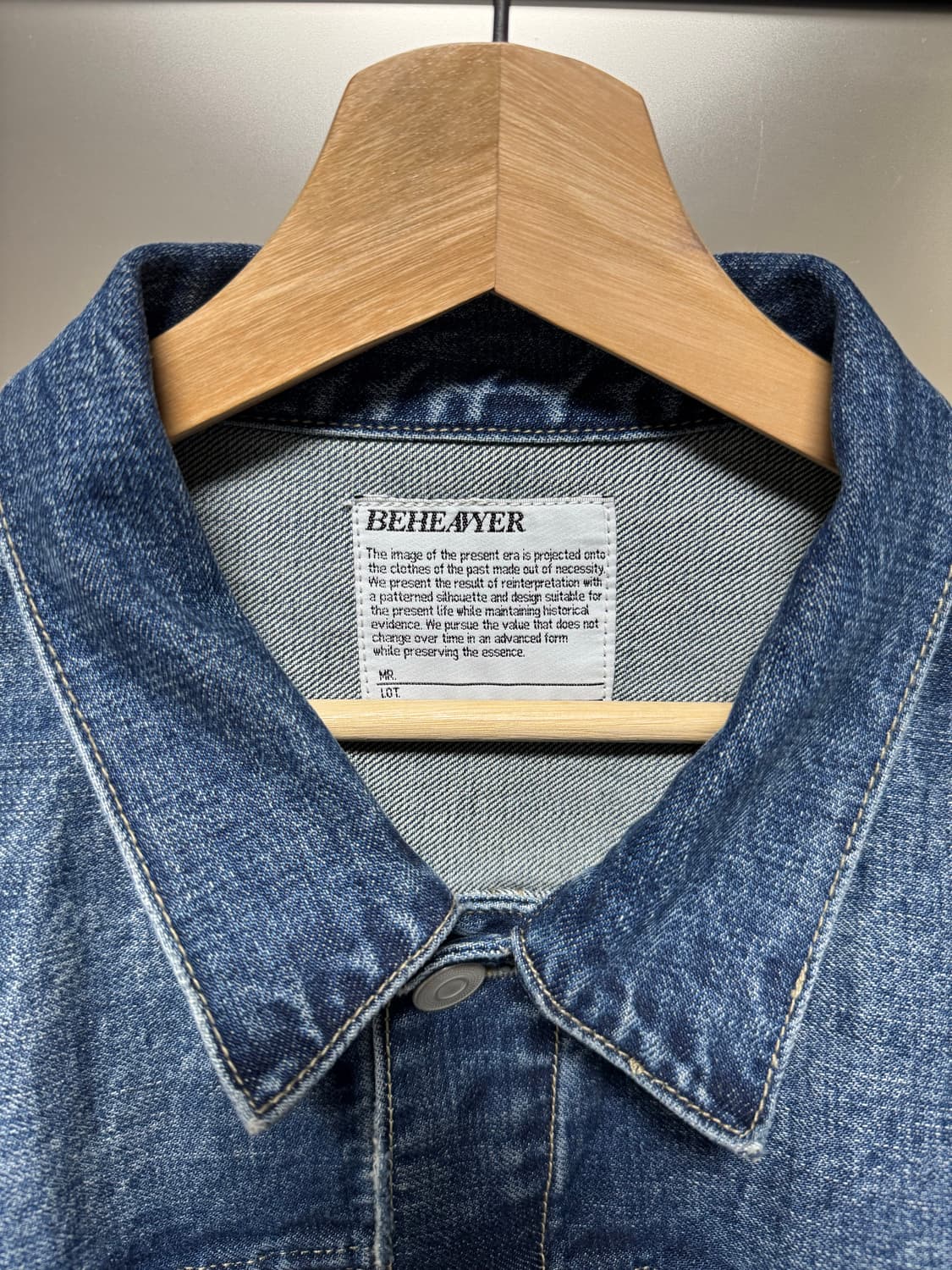 비헤비어 TYPE-1 DENIM JACKET 4사이즈 상품이미지2