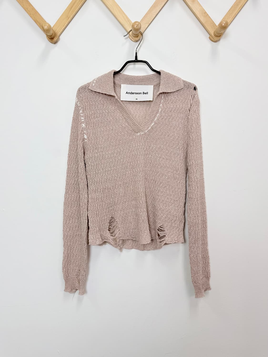 앤더슨벨 에리카 데미지 린넨 니트 상품이미지3