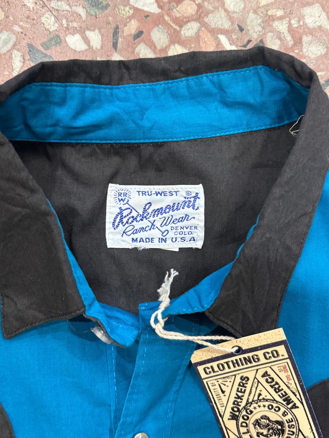 70s 락마운트 웨스턴 셔츠 블랙/블루 (M) 상품이미지4