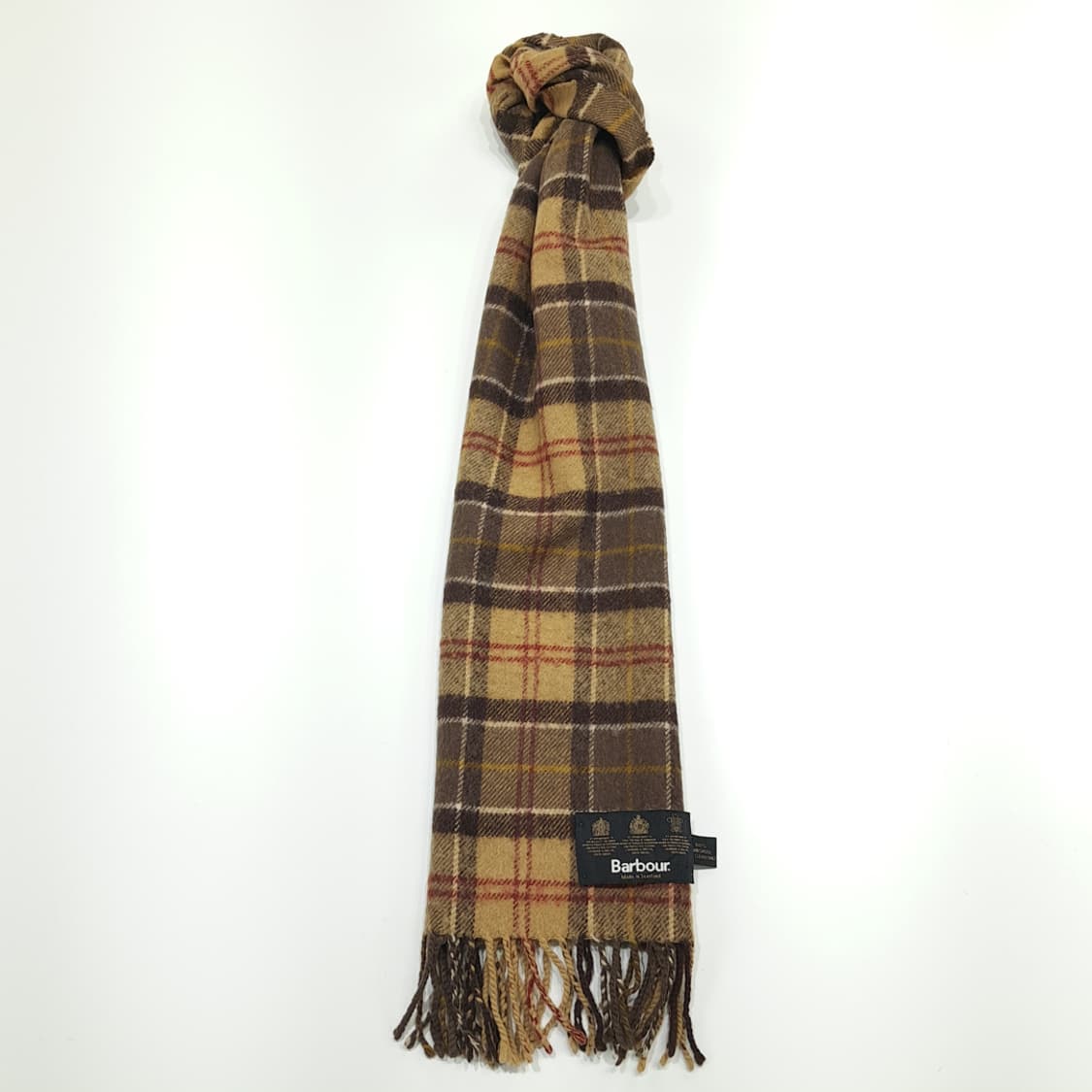 MX328 바버 브라운 타탄체크 램스울 목도리 머플러 상품이미지4