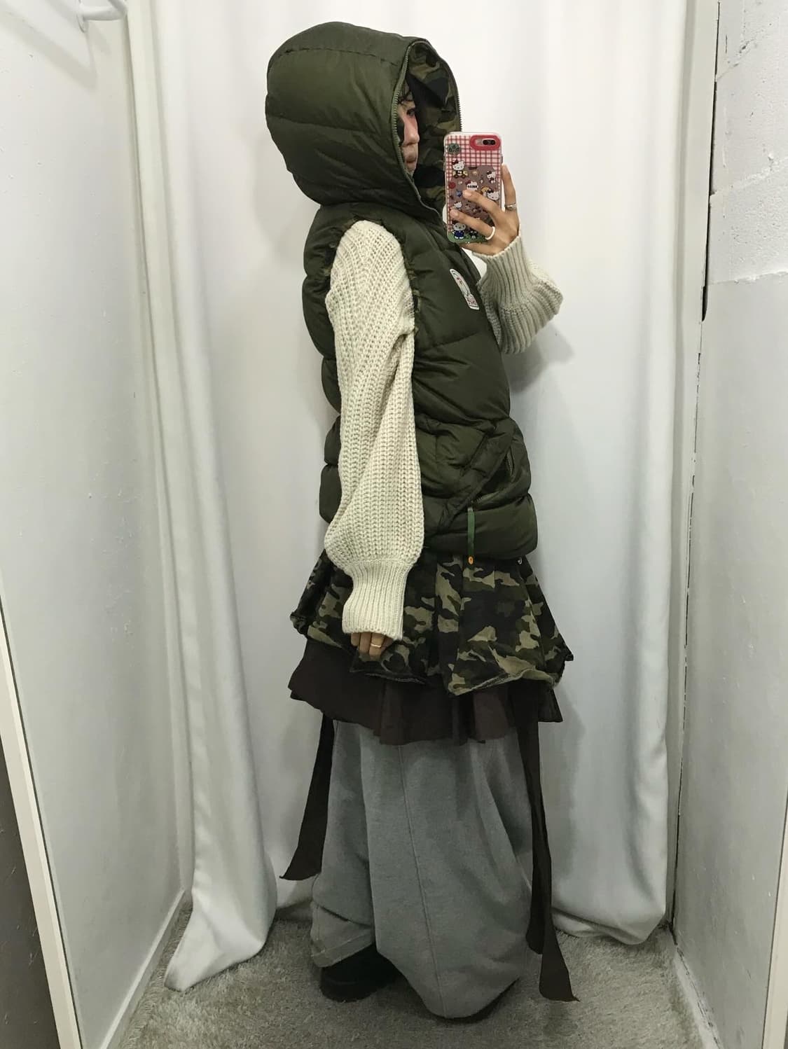 Bape Khaki Logo Two-way Padded Vest 상품이미지4
