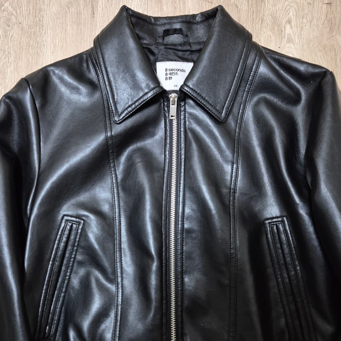 에잇세컨즈 여성 크롭 레더 라이더 가죽자켓 상품이미지2