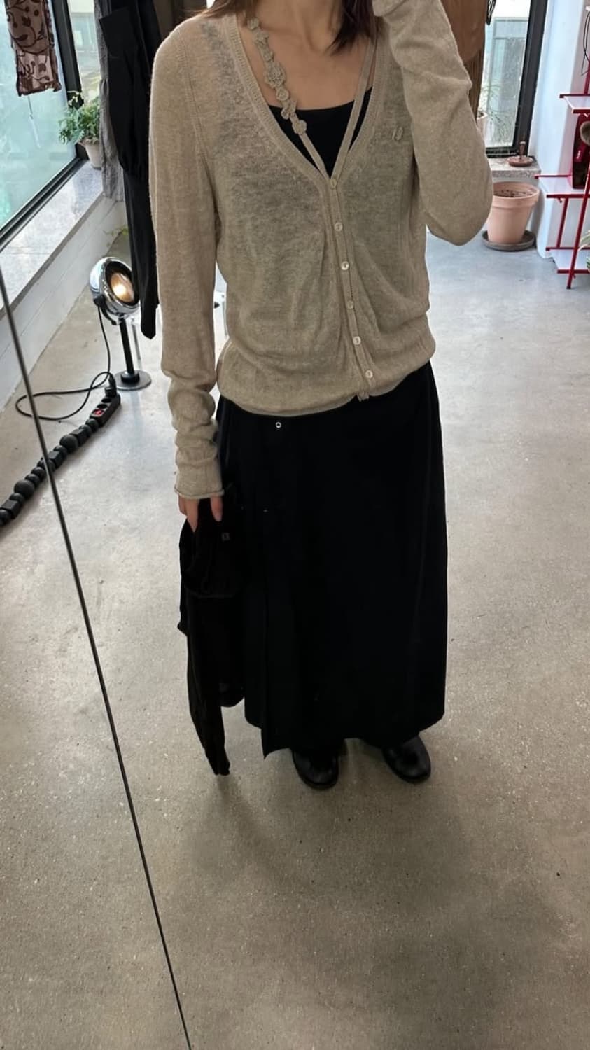 린넨 베이지 레이어드 디테일 가디건  상품이미지2