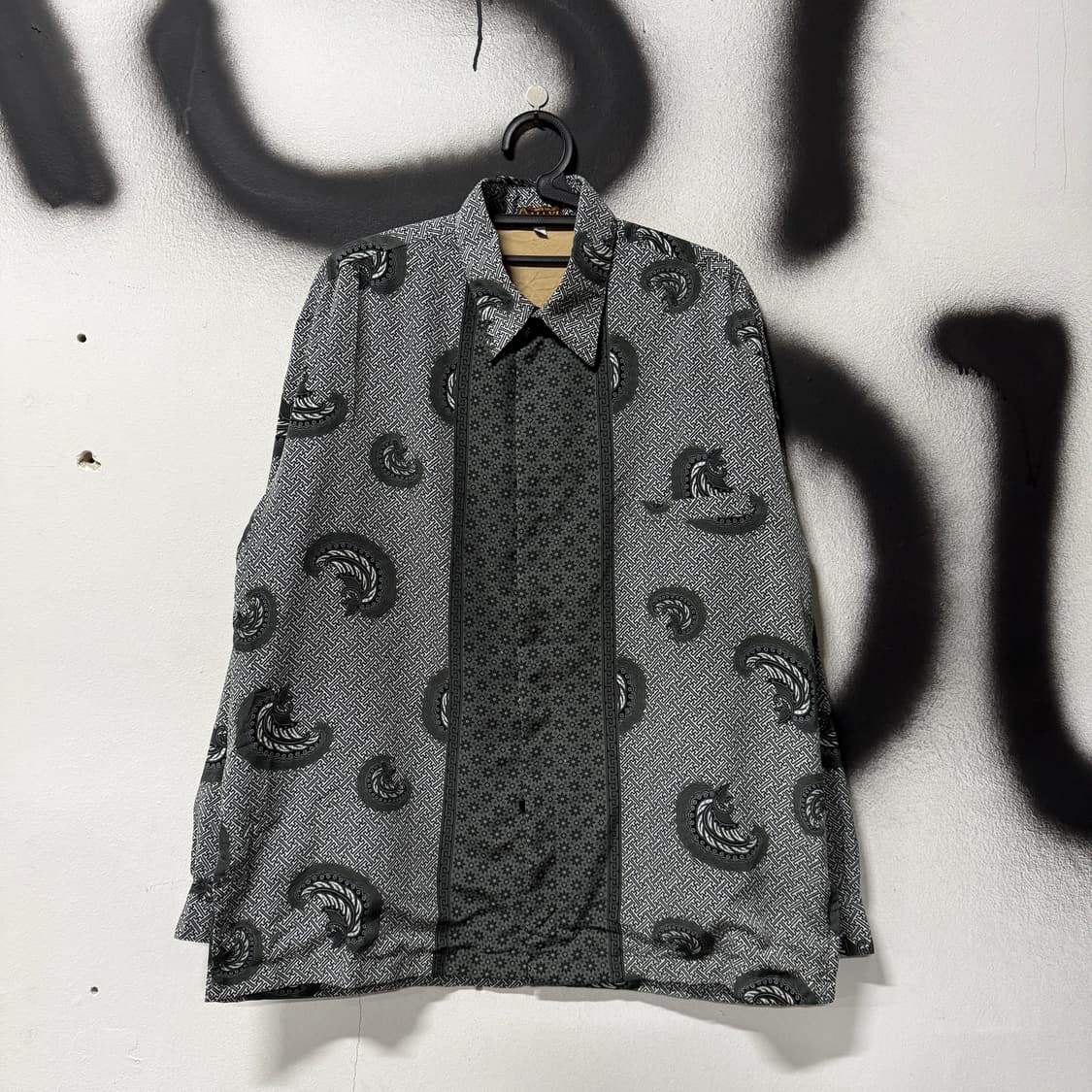 VTG 빈티지 히든 버튼 패턴 긴팔 셔츠 상품이미지1