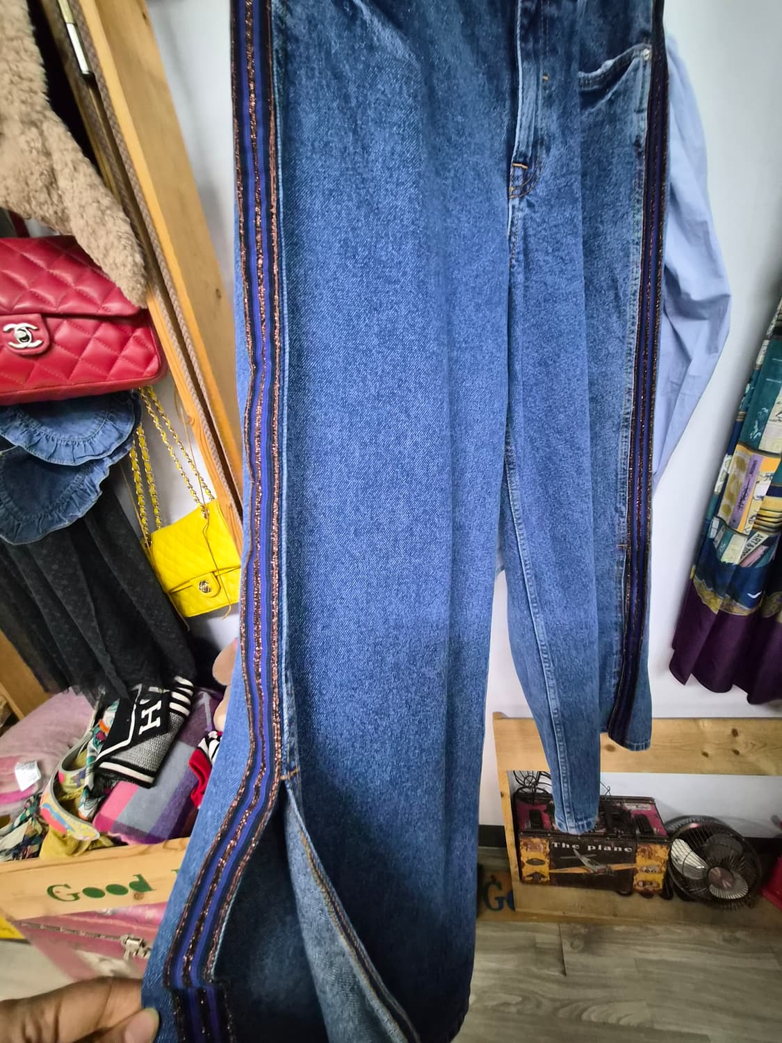 수입 자수넥카라 셔츠. 자라 슬릿 와이드데님 상품이미지7