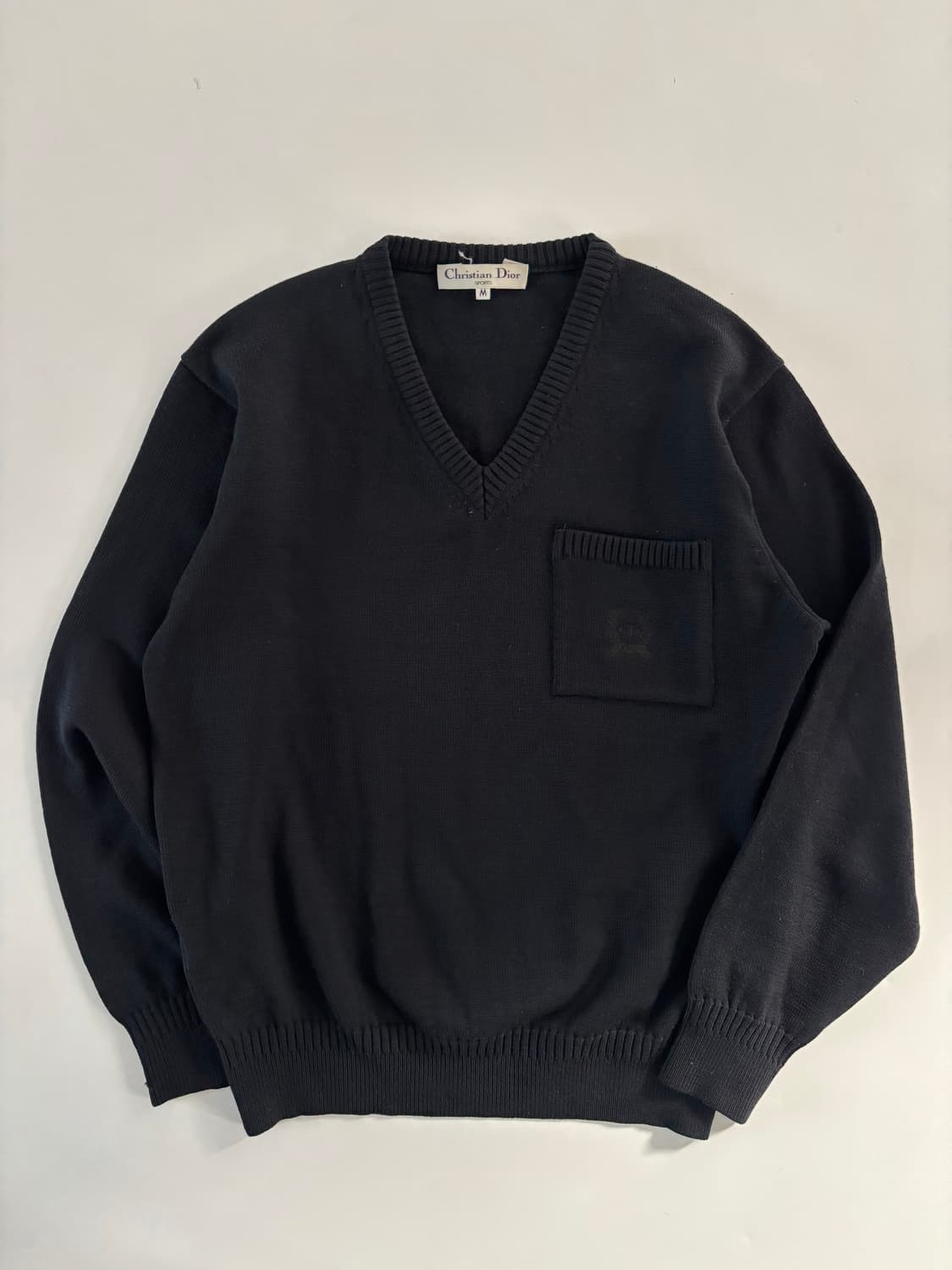 Dior 크리스찬 디올 스포츠 블랙 울 브이넥 니트 상품이미지1