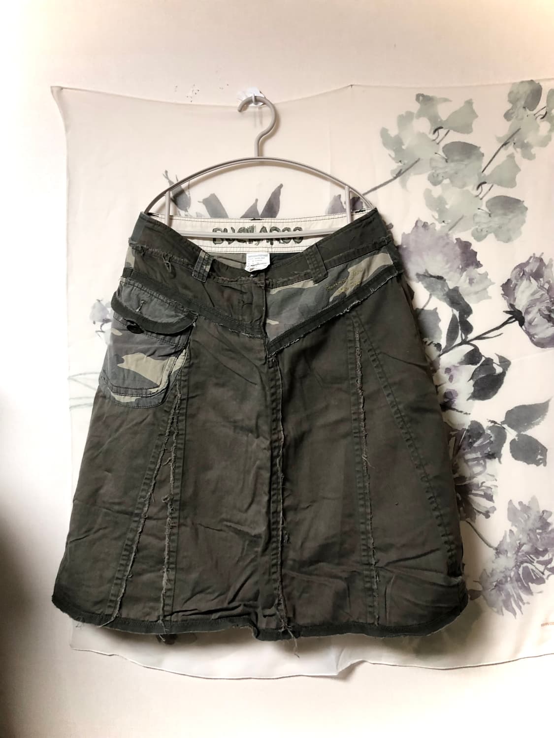 버카루 빈티지 스커트 카고 모리 패치워크 상품이미지1