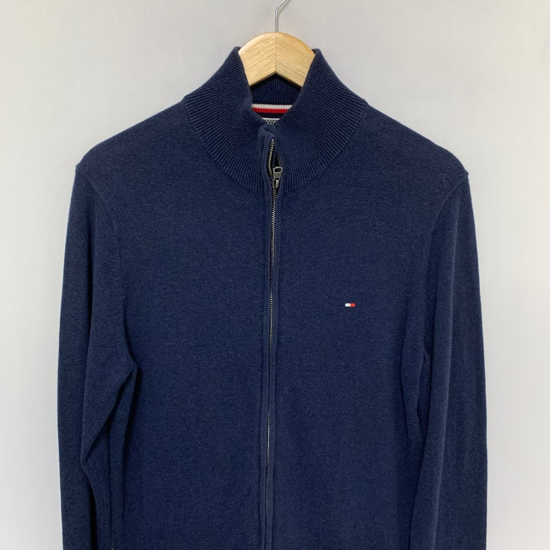 타미힐피거 네이비 니트 집업 가디건 피마코튼 캐시미어 혼방 빈티지 상품이미지5