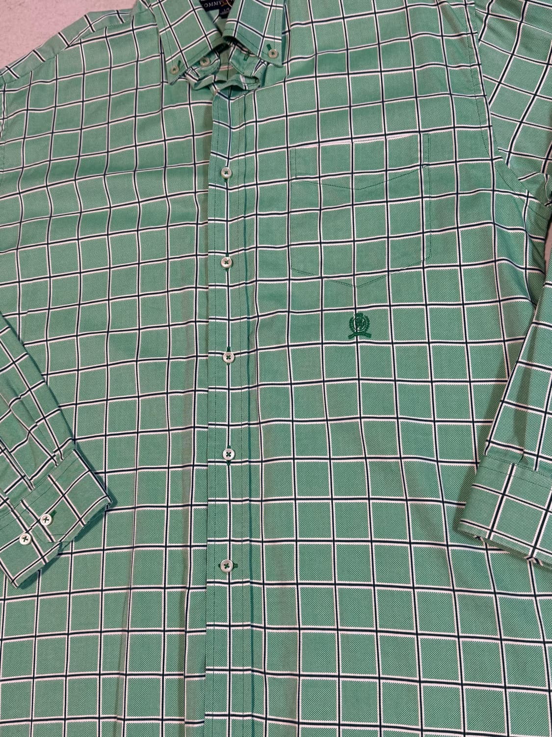 타미힐피거 빈티지 체크 셔츠 그린 L 상품이미지3