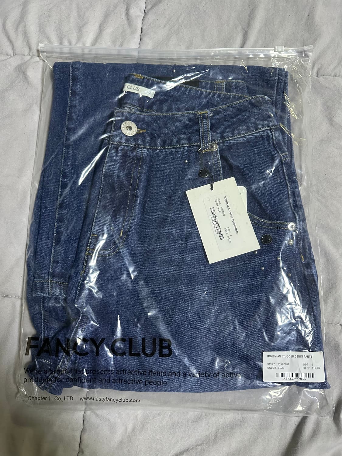 팬시클럽 보헤미안 스터드 데님 팬츠 상품이미지3