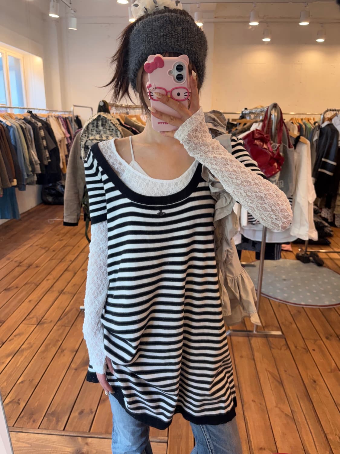 비비안웨스트우드 단가라 반팔 원피스(레드라벨) 상품이미지5