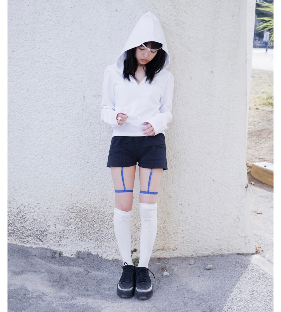 오스하이 가터 쇼츠 블랙 상품이미지2