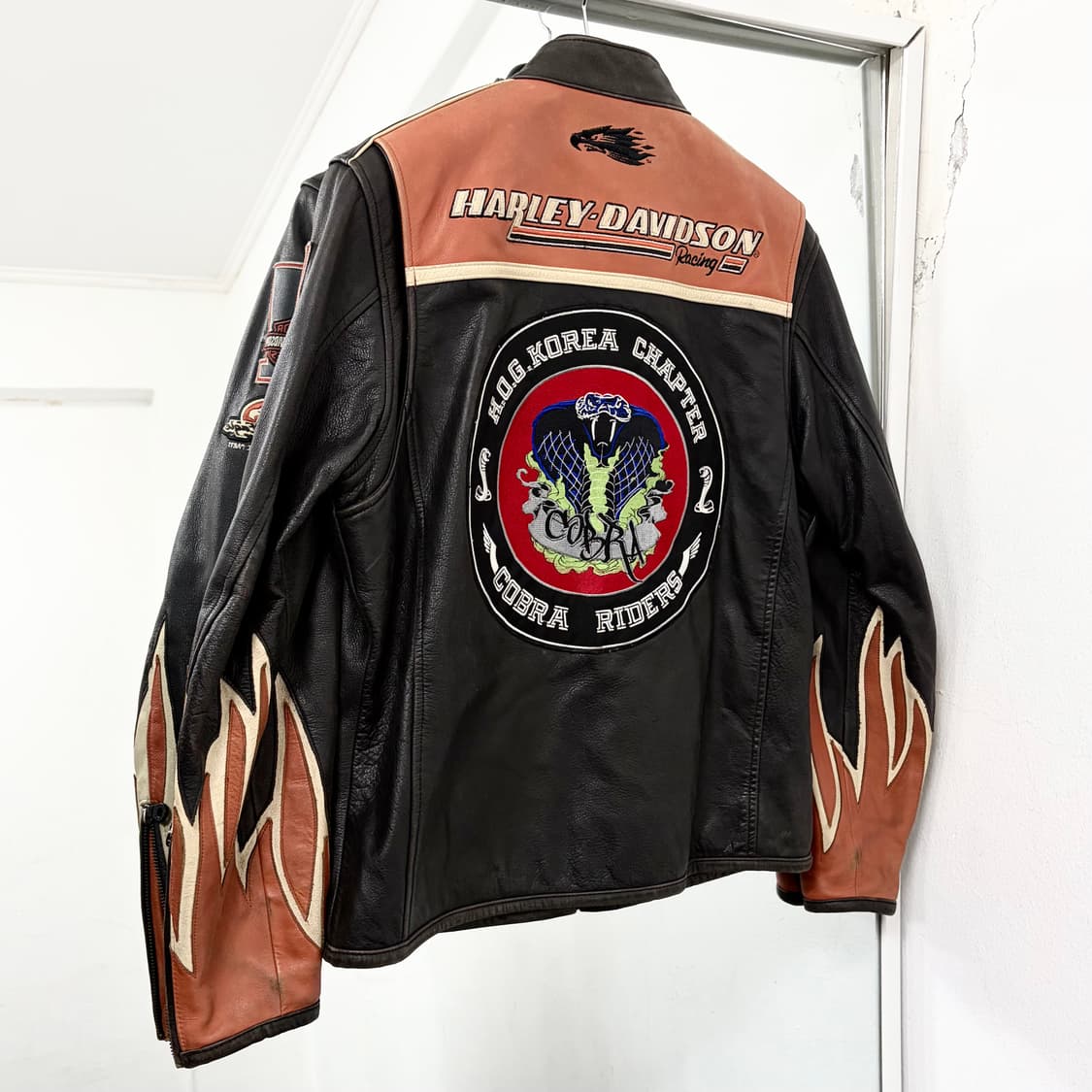 할리데이비슨 소가죽 플레임 레이싱 자켓 상품이미지6