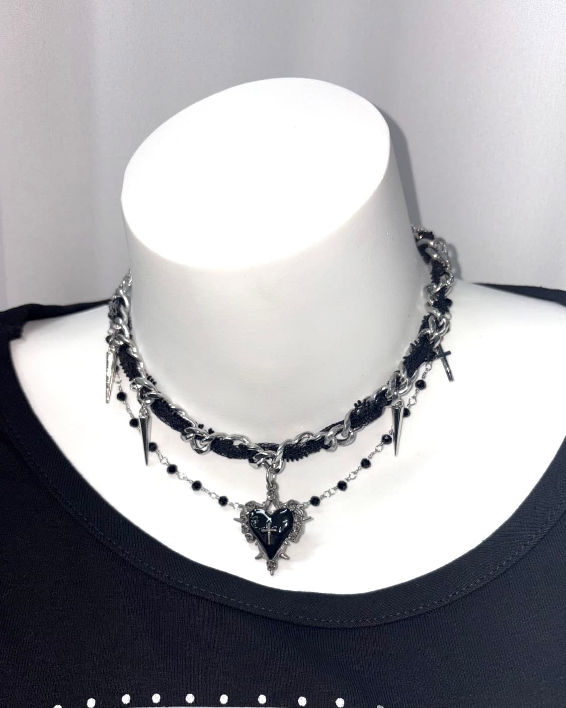 (무료배송) 나나 펑크 갸루 써지컬스틸 십자가 목걸이 상품이미지2