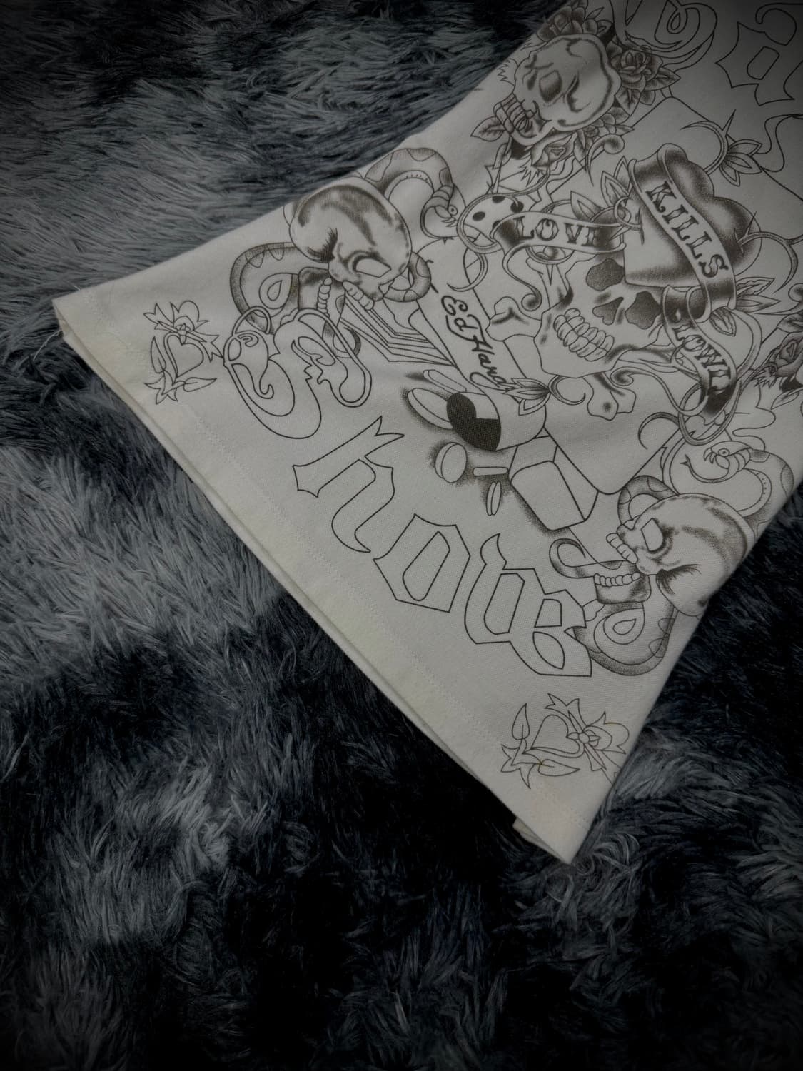 Ed Hardy 스컬 큐빅 디테일 Y2K 슬리브리스 상품이미지8