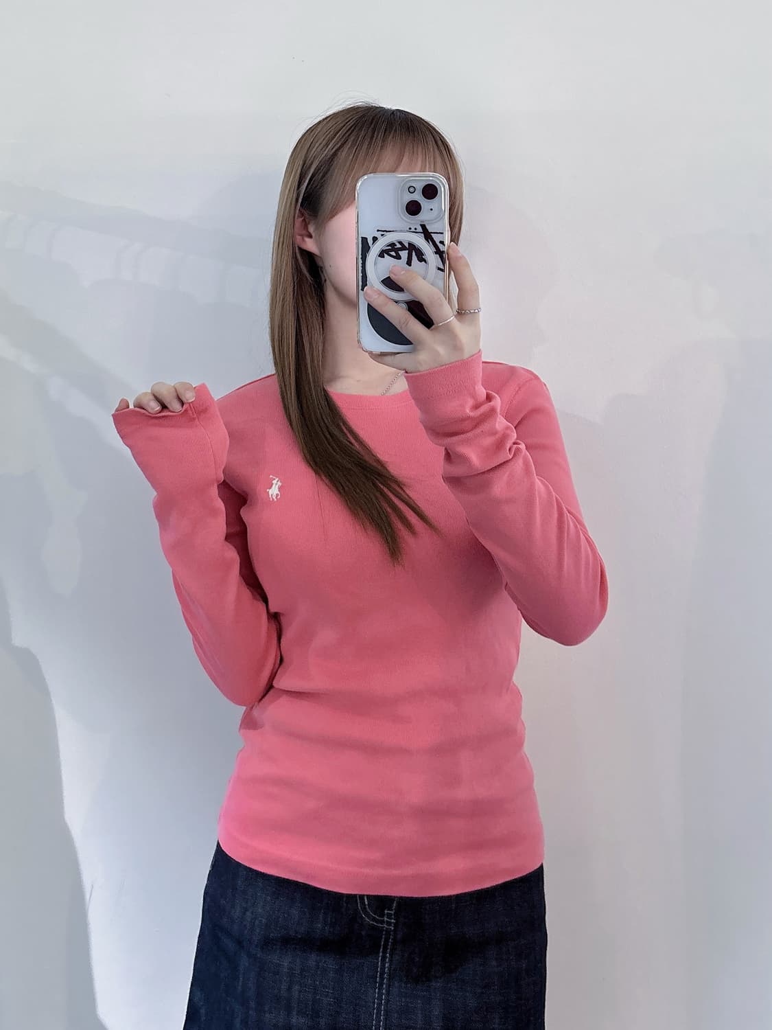 폴로랄프로렌 화이트포니 베이비핑크 롱슬리브 상품이미지1