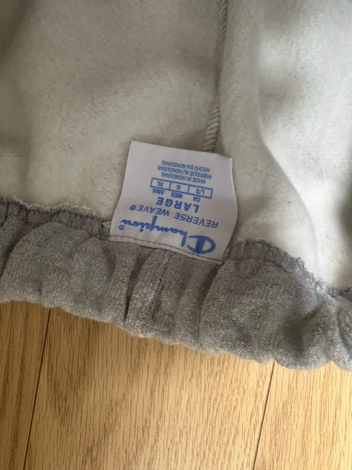 챔피언 그레이 후드 셋업 리버스위브 블루택 L 상품이미지4