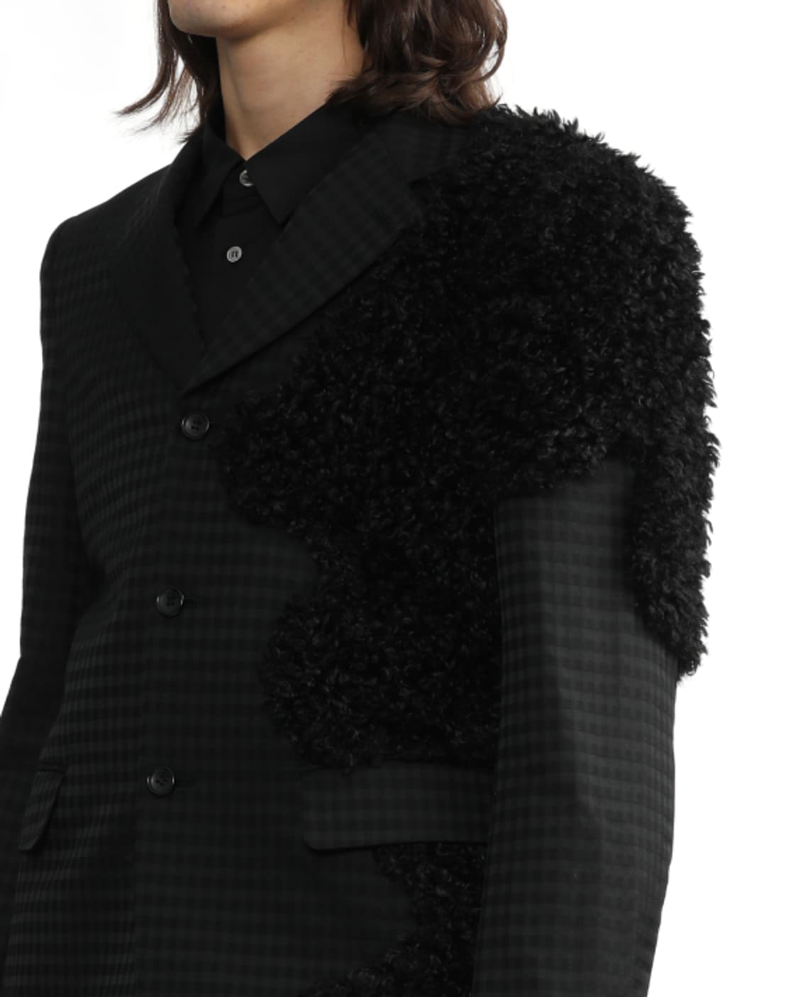 새상품 꼼데가르송 옴므플러스 숄더퍼 블레이져 S 상품이미지1