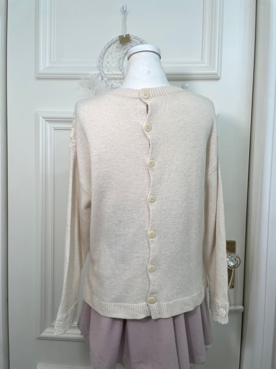 SM2 ivory lace trim sweater(size-F) 상품이미지4