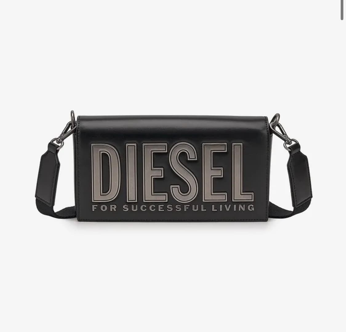 디젤 비스코토 로고 레터링 폴드 오버 토트백 블랙 상품이미지2