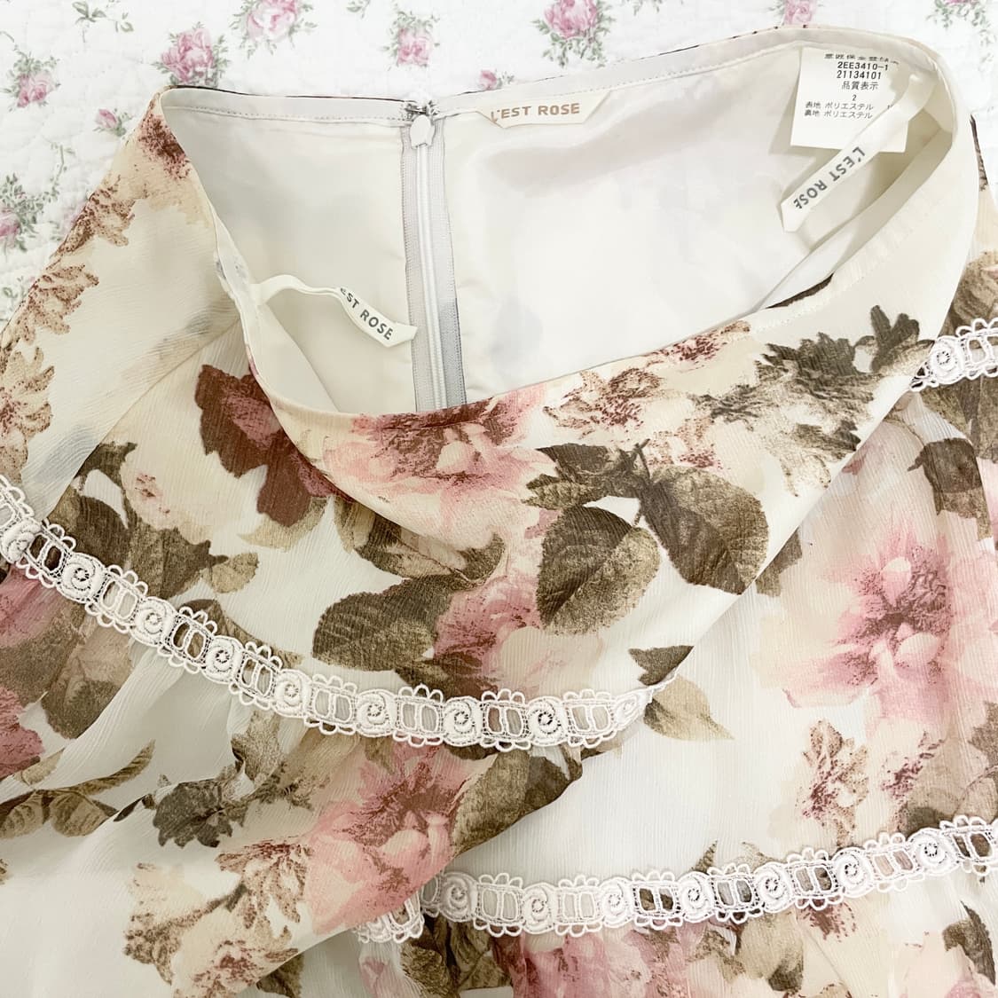 레스트로즈 빈티지 플로럴 스커트 /페어리 꽃무늬 미디 상품이미지3