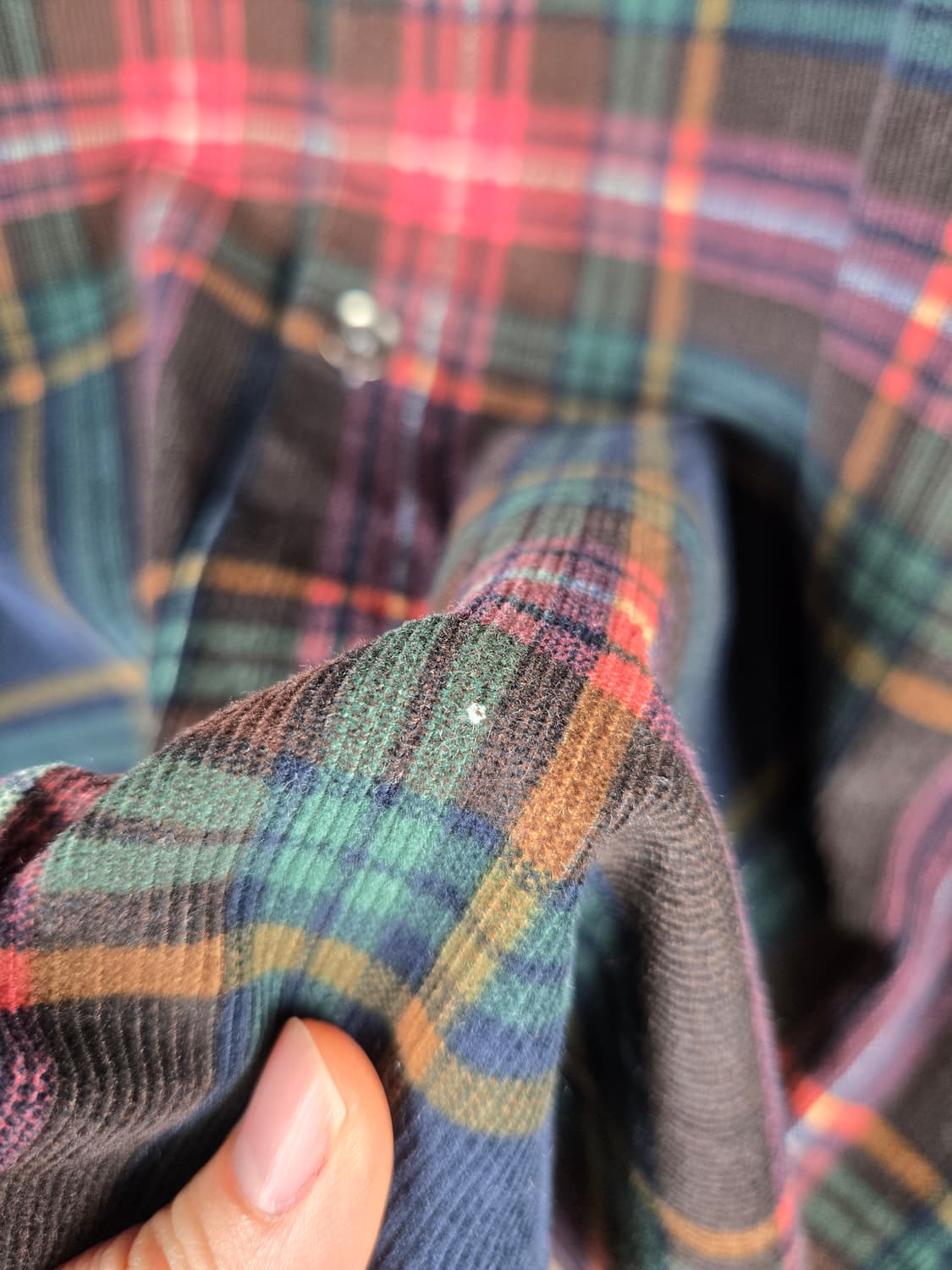 [무료배송]퍼스텝 L 남성 오버핏 코튜로이 골덴 체크 셔츠 상품이미지10