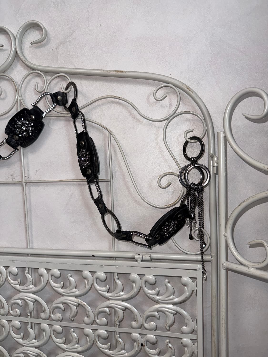 Black flower cubic chain belt 상품이미지3