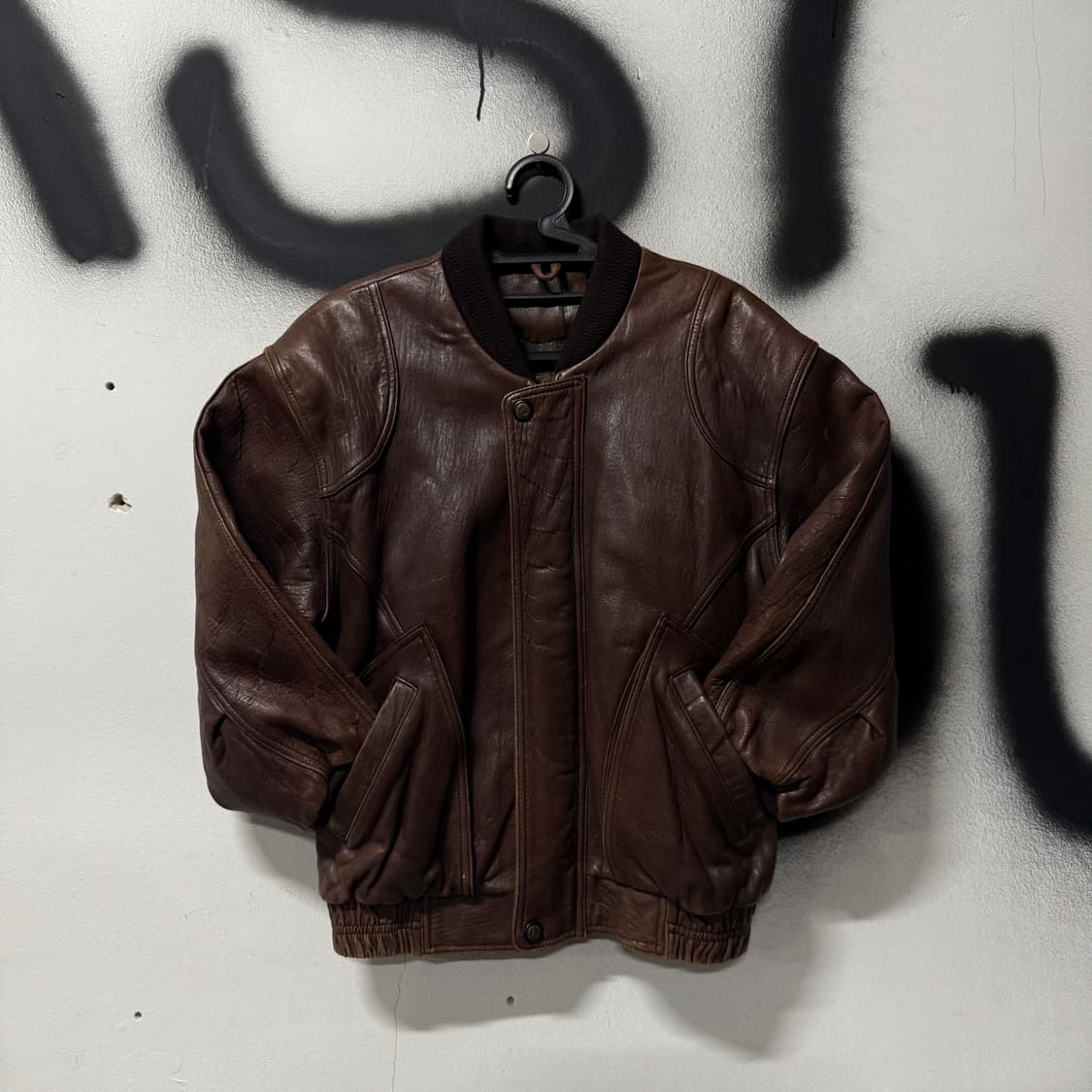VTG 빈티지 100% 쉽스킨 안감 디테일 양가죽 봄버 자켓 상품이미지1