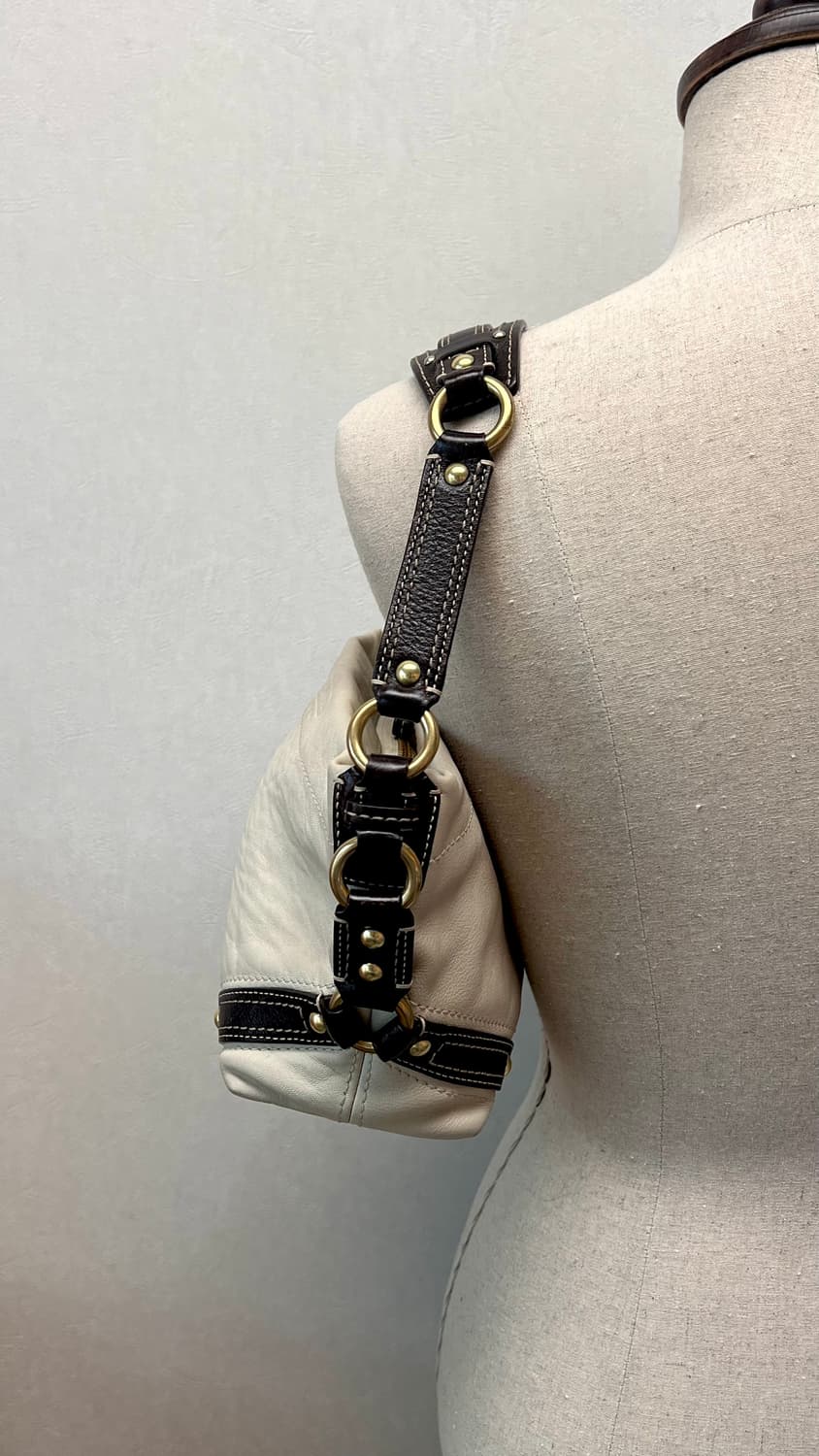 90s coach carly carmel 카멜 브라운 레더 숄더백  상품이미지6