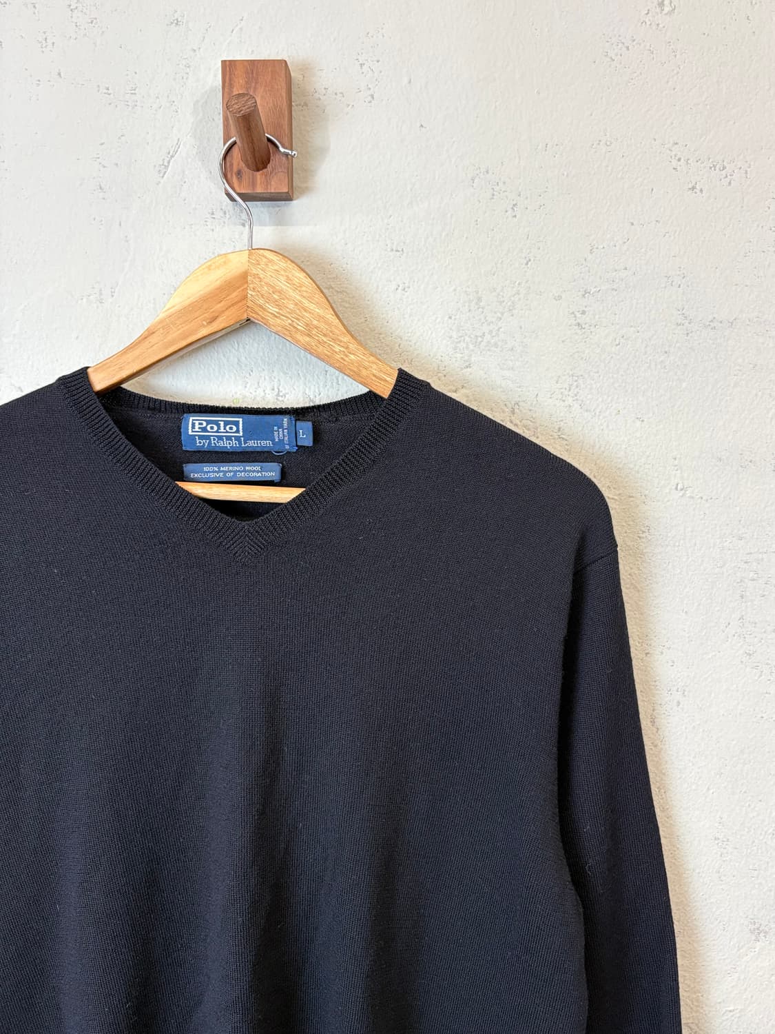 폴로랄프로렌 빈티지 암패치 메리노울 니트 블랙 상품이미지3