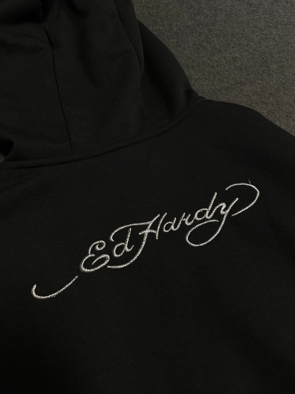 에드하디 백로고 후드집업 블랙 y2k 펑크 상품이미지5