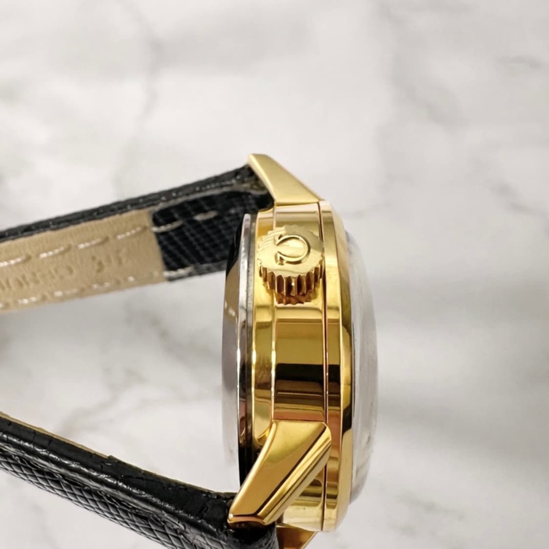 오메가 자동 씨마스터 핑크 여자 금장 시계 상품이미지3