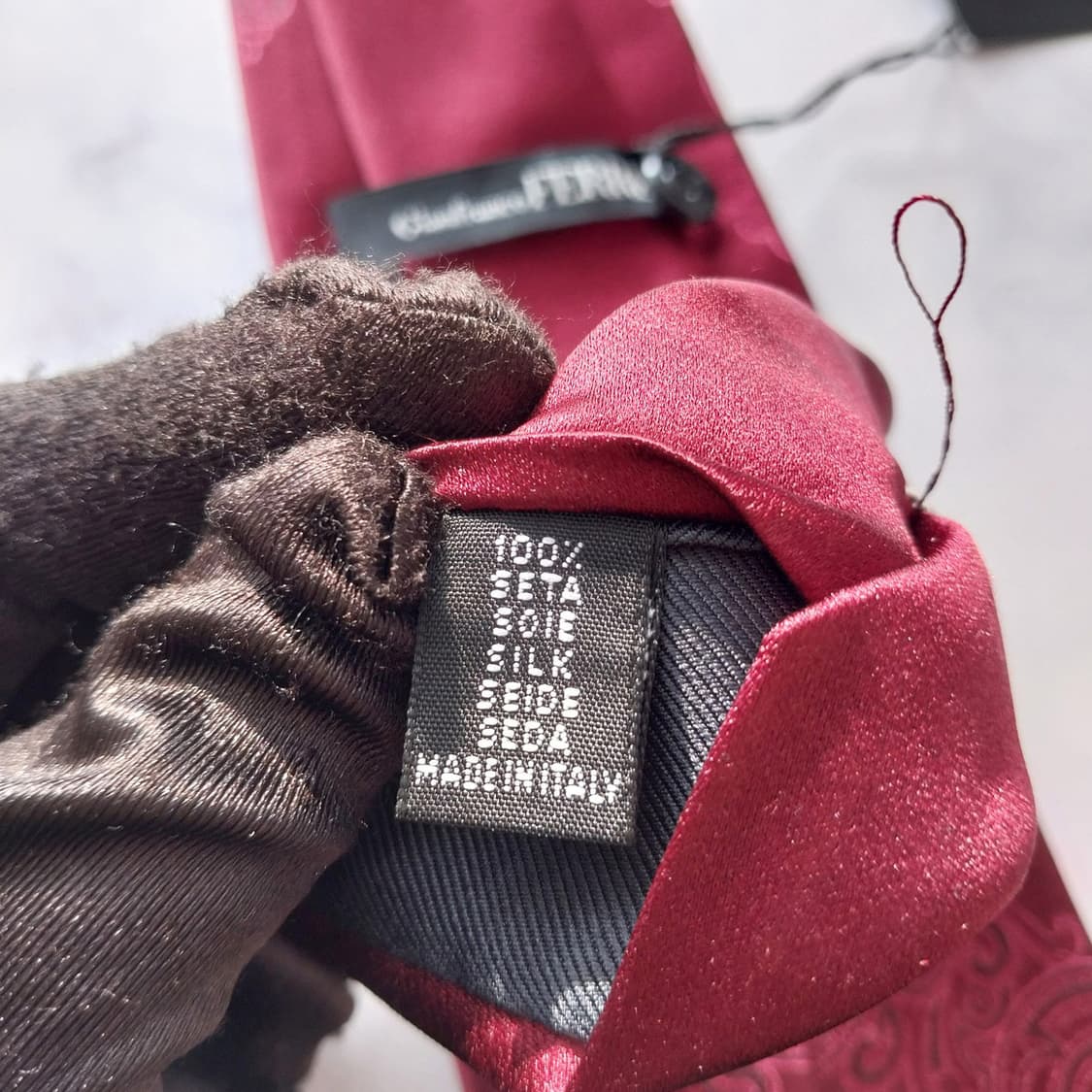 지안프랑코 페레 실크 와인 패턴 넥타이 8.7cm 새제품 K1878
 상품이미지10