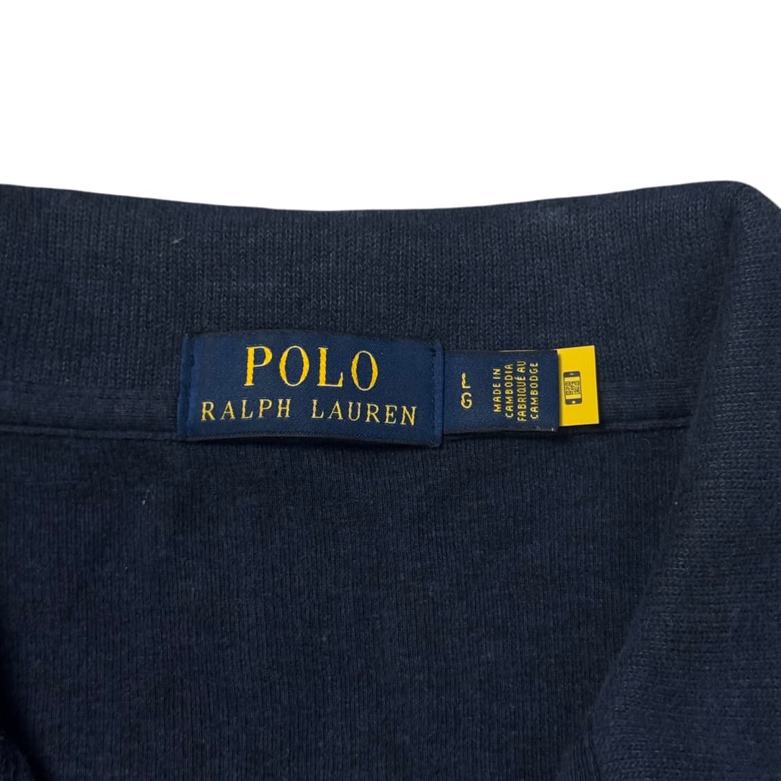 (L) 폴로 랄프로렌 QR라벨 코튼 니트 쿼터집 네이비 상품이미지3