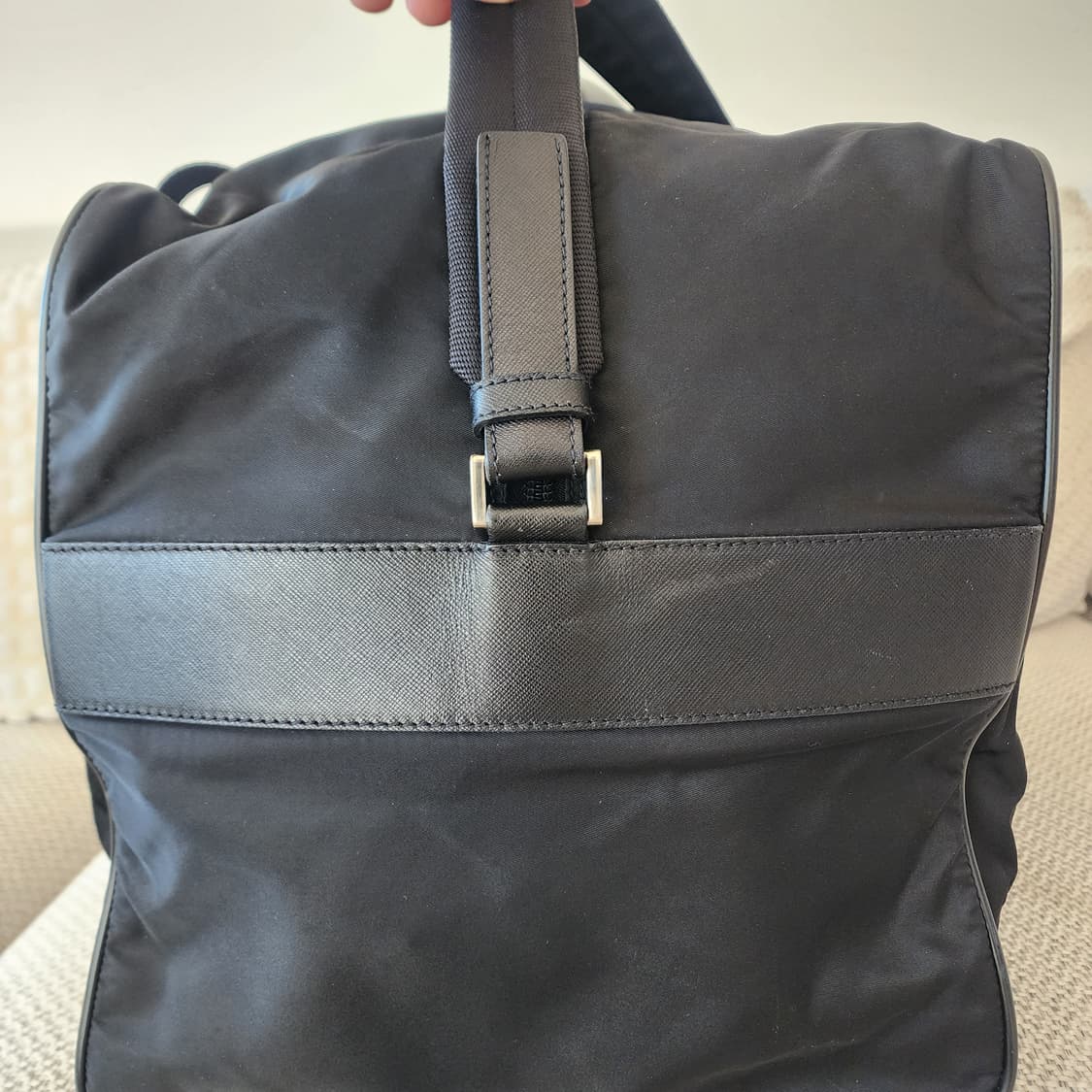 프라다 테스토 나일론 사피아노 레더 반둘리에 보스턴백 여행가방 V70 상품이미지5