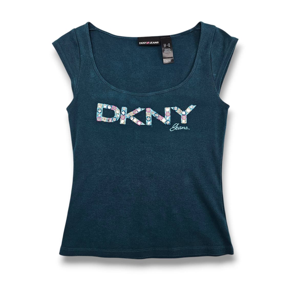 XS DKNY 큐빅 반소매 청록 상품이미지1