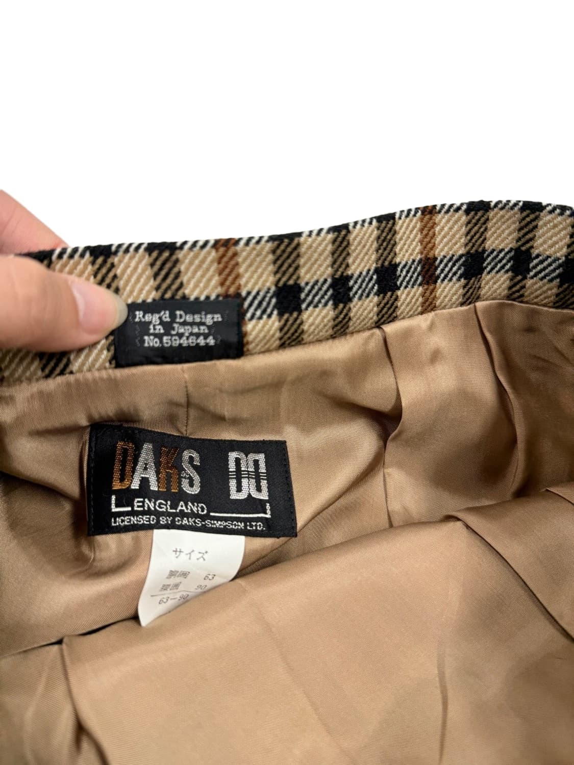 빈티지 Daks 체크 플리츠 미디 스커트 상품이미지5