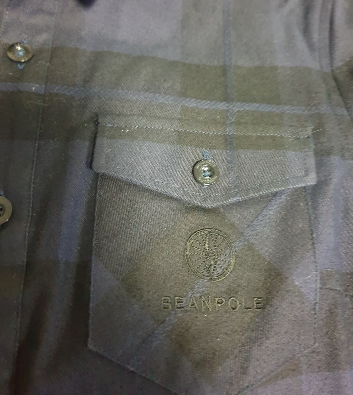 (빈티지) 빈폴 우먼 셔츠형 체크 원피스 네이비 (M) 상품이미지2