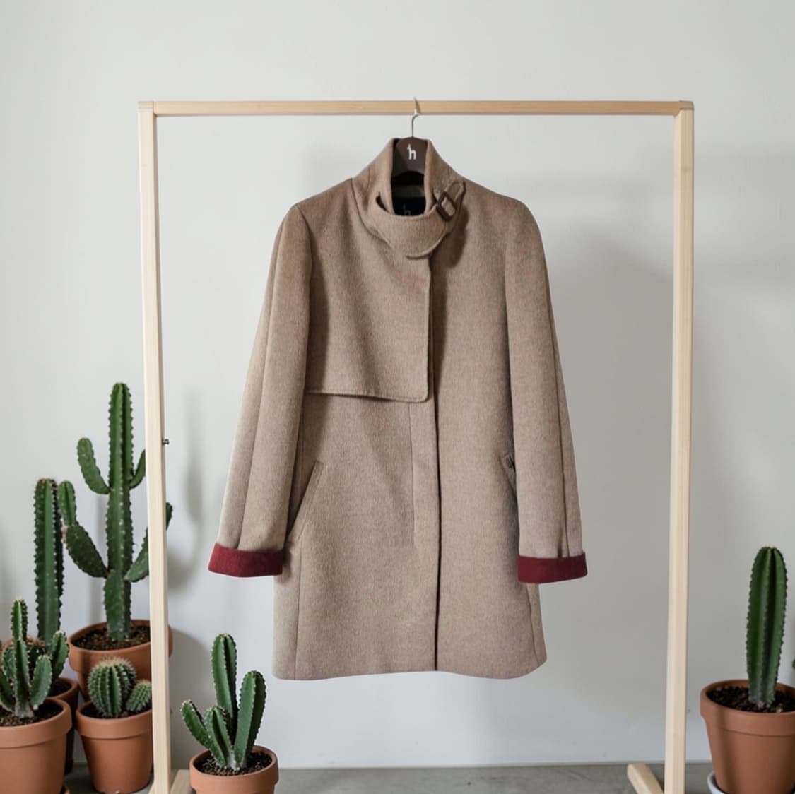 가격조정 | 헤지스 울 캐시미어 하프코트 85 | 배색안감 | 드라이완료 상품이미지2