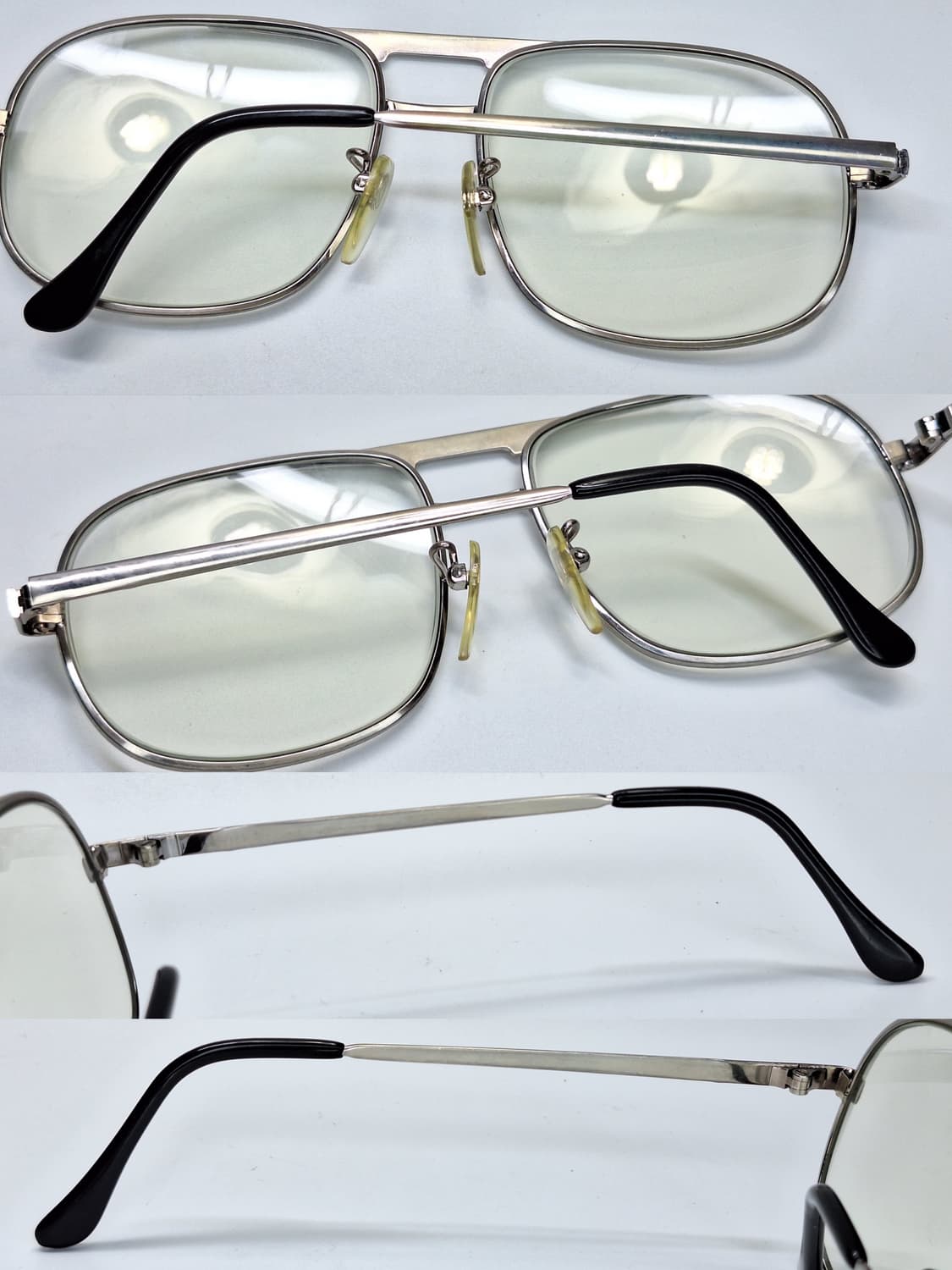 80s 일본제 빈티지 데드스톡 미사용/실버 투브릿지 안경테 140mm 상품이미지9