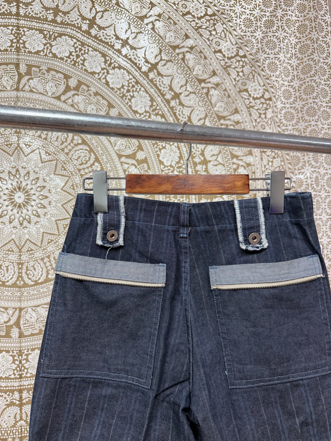 빈티지 지퍼 디테일 스트라이프 데님팬츠 (Z1017) 상품이미지6