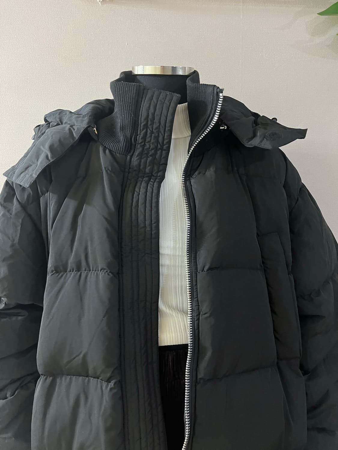 블랙오리털롱패딩 상품이미지5