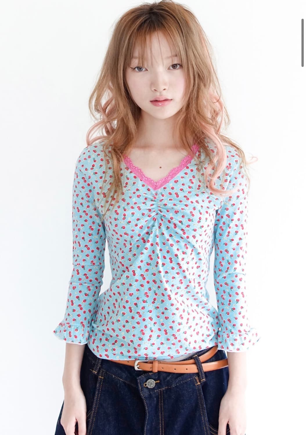 샵 페어리 little strawberry lace top (mint) 상품이미지1