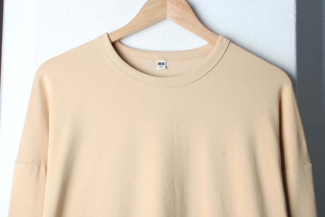 (XL) 유니클로 긴팔티셔츠 베이지 무지 기본-H32952 상품이미지3