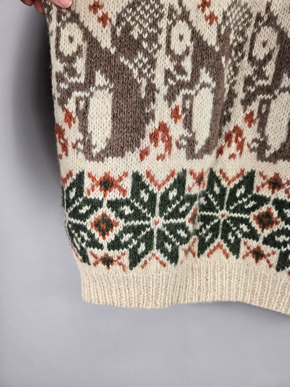 [무료배송] 다람쥐 크리스마스 노르딕 양모 울100 일본 스웨터 니트 상품이미지6