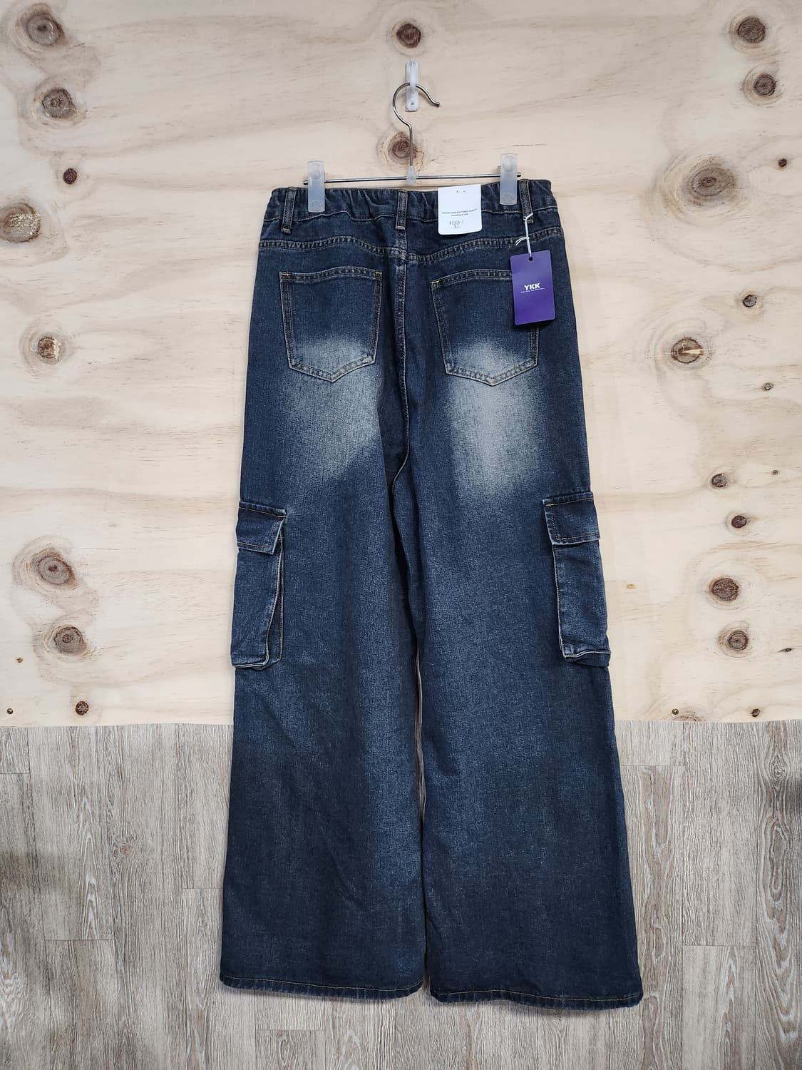 1088) 워싱 데님 카고 와이드 팬츠 상품이미지2