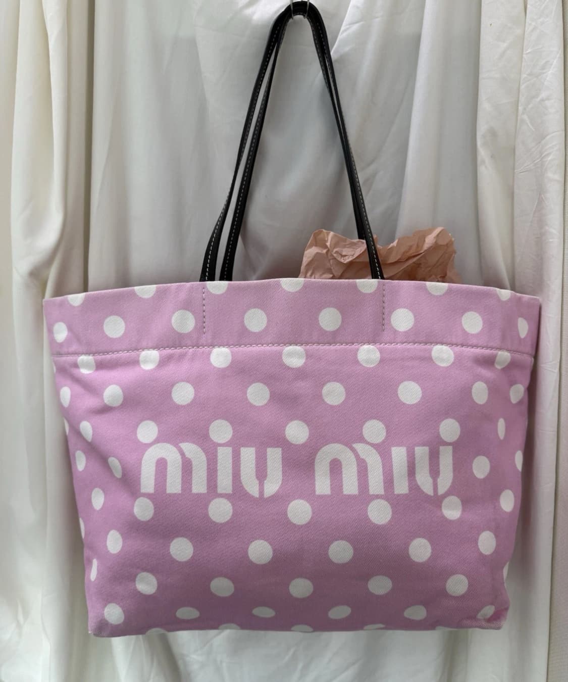 Miu miu 도트 캔버스 백 +정품 게런티 카드 상품이미지1