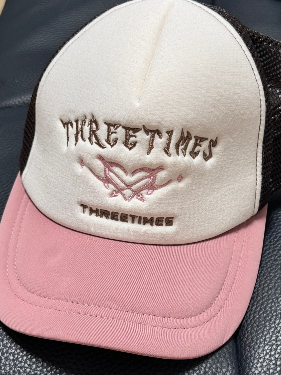 쓰리타임즈 하트 메쉬 볼캡 모자 상품이미지3